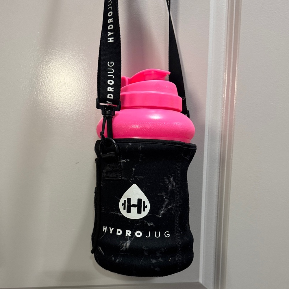 HydroJug Neon Pink Bottle with Black Sleeve